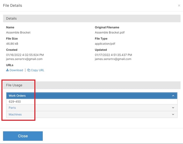 File Details Usage