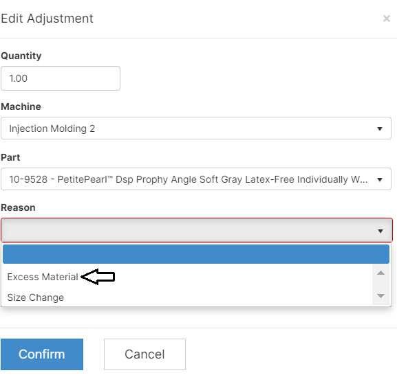 Quantity Adjustment Code