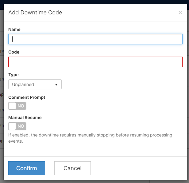 How to add a downtime – SmartFactory